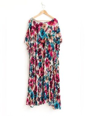 Woman Within Crinkle Caftan Maxi Resortcore Boho - Size 6X Petite - NWT